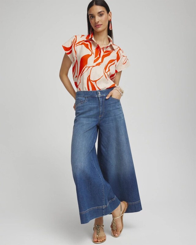 Linen Swirls Popover Top - image 2
